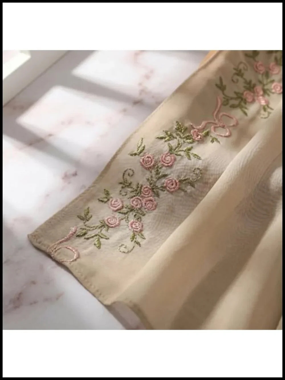 Chiffon Hijab Scarf Floral Embroidery Shawl Wrap Wedding Party Coverup